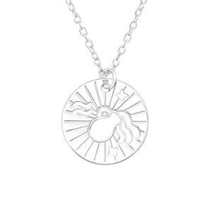 Sterling Silver Aquarius Zodiac Necklace